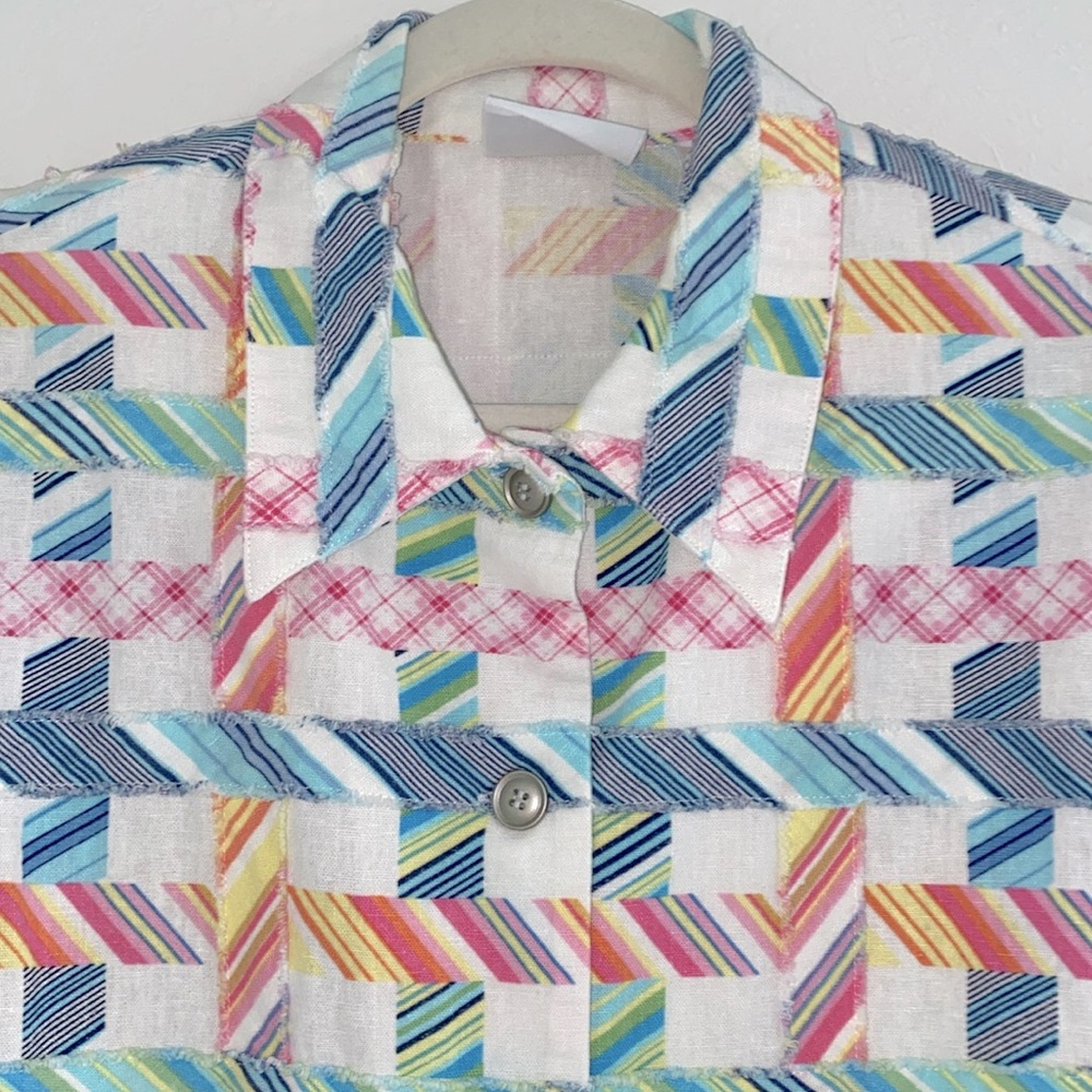 Alfred Dunner Quilt-Like Patchwork Button Down Li… - image 2